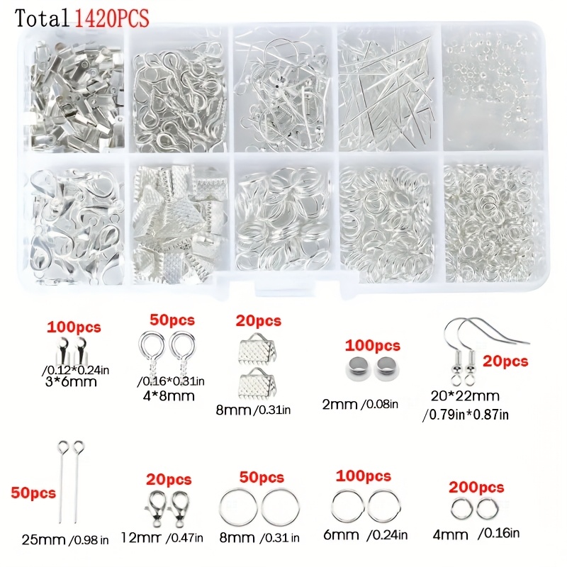 1420個入り 1箱 ジュエリーパーツセット イヤリング製作 - Jewelry Making Jump Rings のレビューと価格
