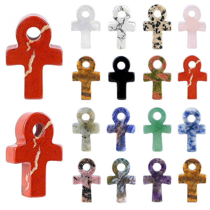 天然石クリスタルアンクペンダントクロスシェイプライフシンボル - Jewelry Making Michaels のレビューと価格