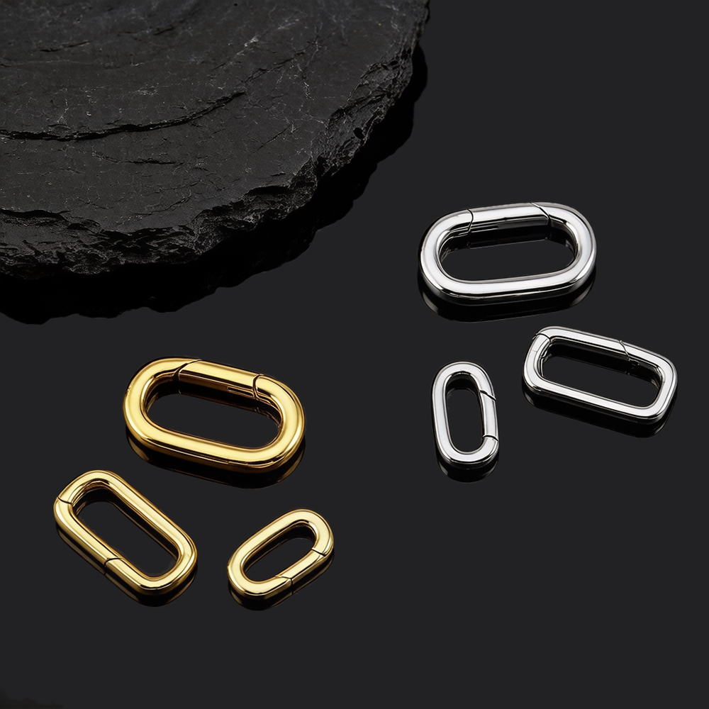 2個入り 18K金メッキ オーバルカラビナネックレスクラスプ - Jewelry Making Name のレビューと価格