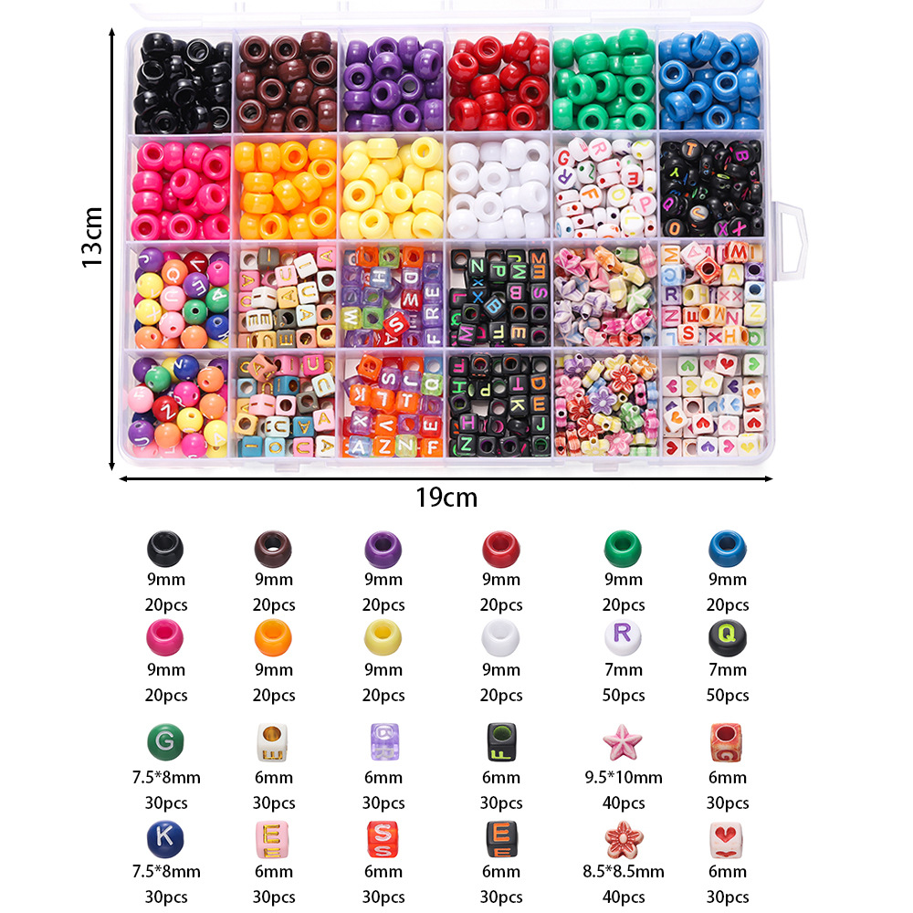 1箱 カラフルアクリルポニービーズ スクエアレタークレイスペ - Jewelry Making Tutorials のレビューと価格