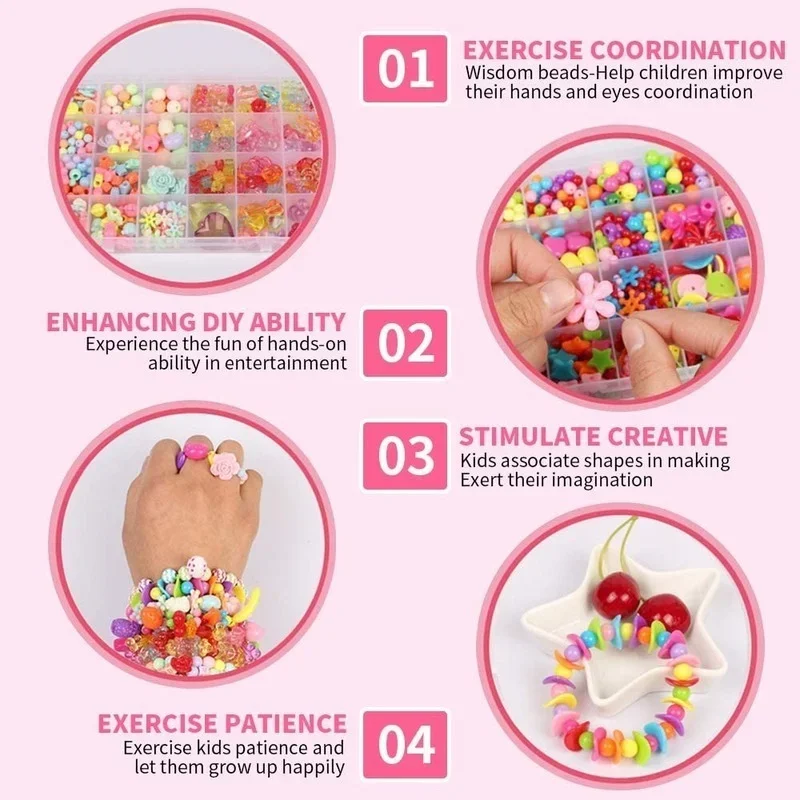 DIY-女の子のためのジュエリー作りキット,ビーズセット,ブ - Jewelry Making Kits For Kids のレビューと価格
